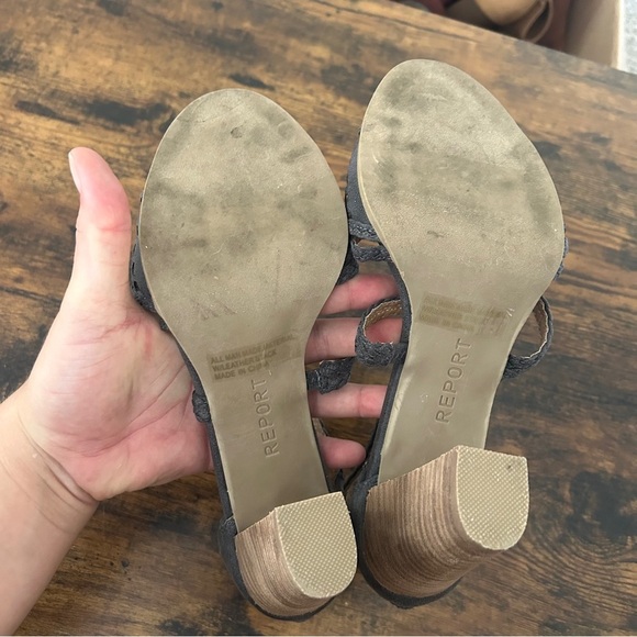 Report Reeve Pumps Dark Gray Strappy Heels Formal Casual Neutral 10 - Picture 7 of 7